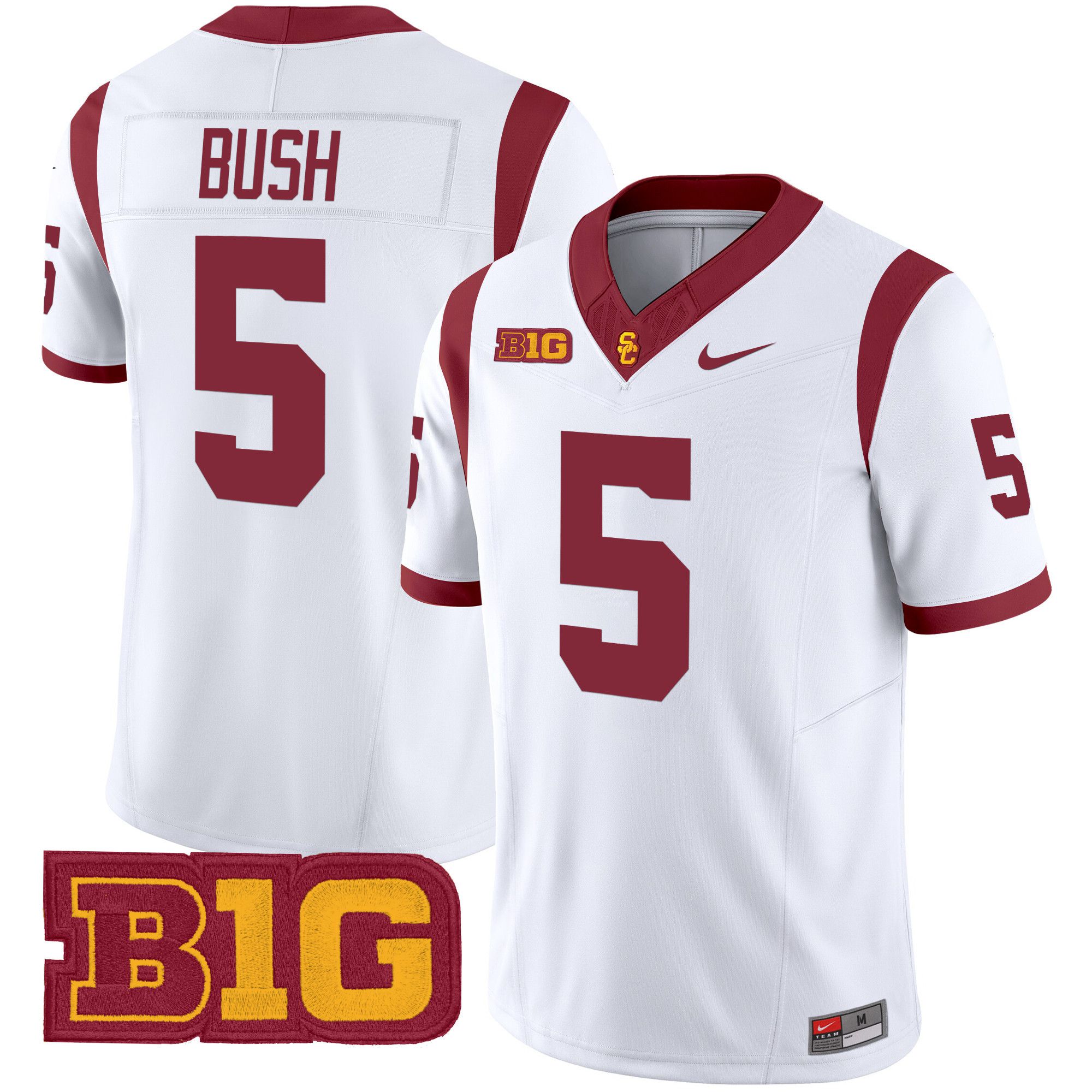 Men USC Trojans #5 Bush White Nike 2024 Vapor Limited NCAA Jersey->ncaa teams->NCAA Jersey